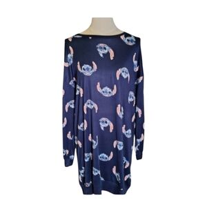 Disney's Lilo and Stitch Super Soft Blue and Pink Pajama Nightgown Size Small